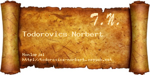 Todorovics Norbert névjegykártya