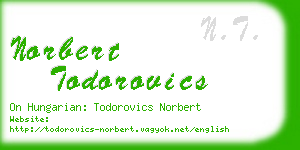 norbert todorovics business card